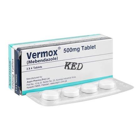 VERMOX 500MG TAB 12S